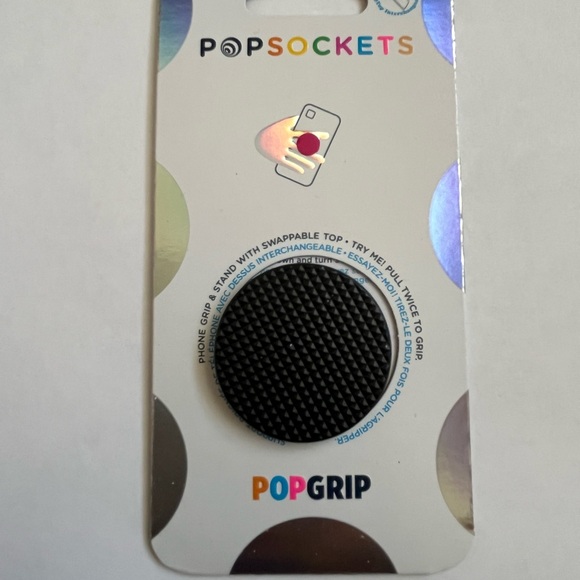 POPSOCKETS Knurled Textured Black PopGrip - Picture 1 of 2